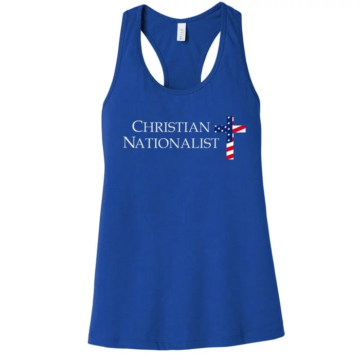 Christian Nationalist American Flag Women's Racerback Tank