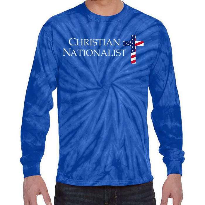 Christian Nationalist American Flag Tie-Dye Long Sleeve Shirt