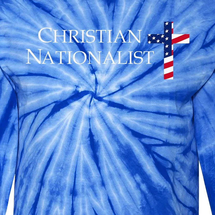 Christian Nationalist American Flag Tie-Dye Long Sleeve Shirt