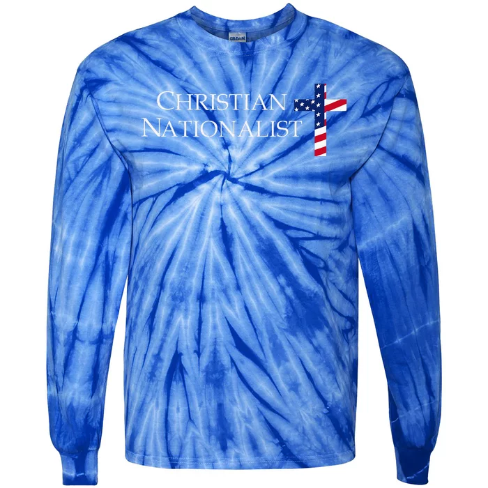 Christian Nationalist American Flag Tie-Dye Long Sleeve Shirt