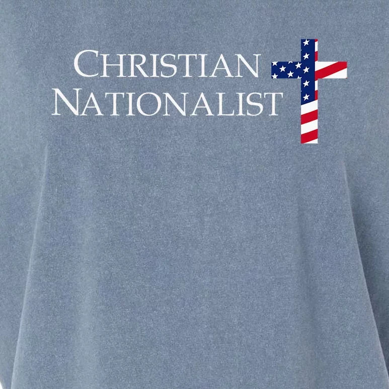 Christian Nationalist American Flag Garment-Dyed Women's Muscle Tee