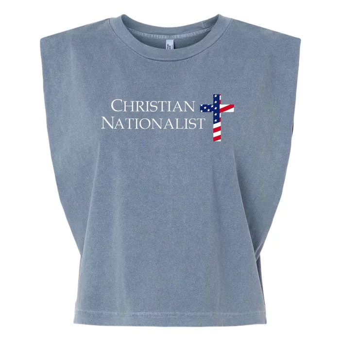 Christian Nationalist American Flag Garment-Dyed Women's Muscle Tee