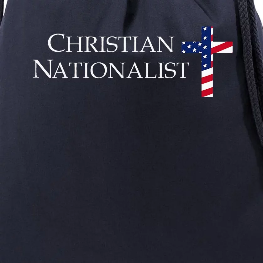 Christian Nationalist American Flag Drawstring Bag