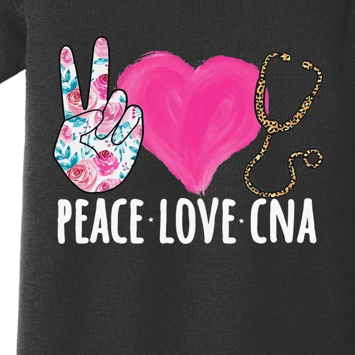 Certified Nursing Assistant Peace Love CNA Nurse Baby Bodysuit