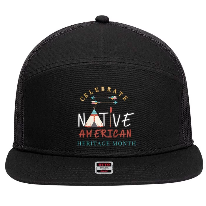 Celebrate Native American Heritage Month 7 Panel Mesh Trucker Snapback Hat