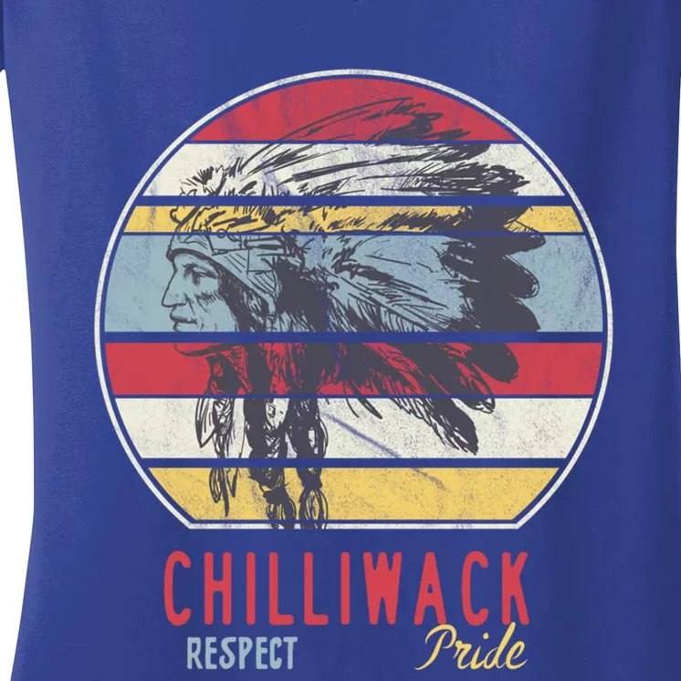 Chilliwack Native American Indian Tribe Respect Pride Retro Gift Women's V-Neck T-Shirt