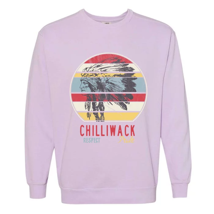 Chilliwack Native American Indian Tribe Respect Pride Retro Gift Garment-Dyed Sweatshirt