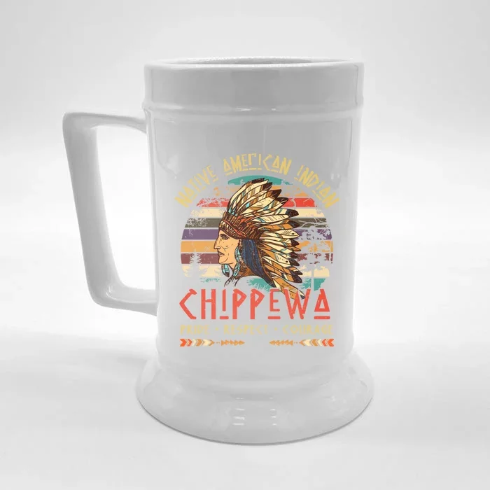 Chippewa Native American Indian Pride Indigenous Tribe Gift Front & Back Beer Stein