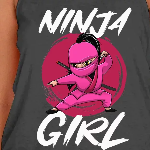 Cool Ninja Art For Shinobi Ninja Training Ninja Women's Knotted Racerback Tank