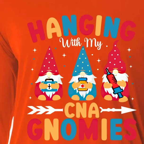 Certified Nursing Assistant Hanging With My Cna Gnomies Gift Cooling Performance Long Sleeve Crew