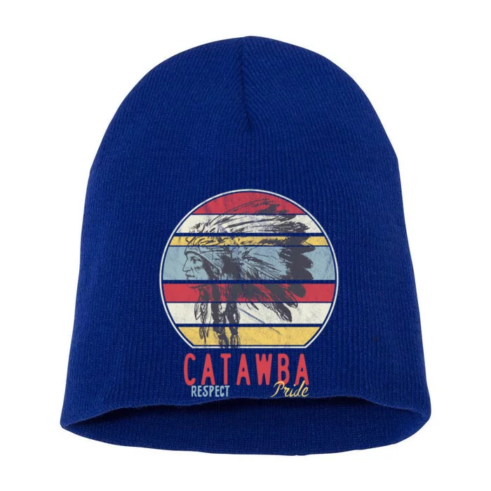 Catawba Native American Indian Tribe Respect Pride Retro Sun Gift Short Acrylic Beanie