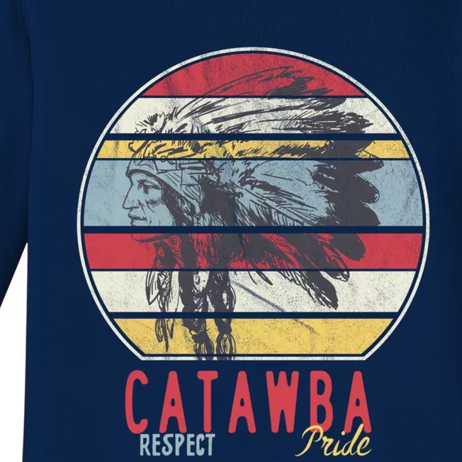 Catawba Native American Indian Tribe Respect Pride Retro Sun Gift Baby Long Sleeve Bodysuit