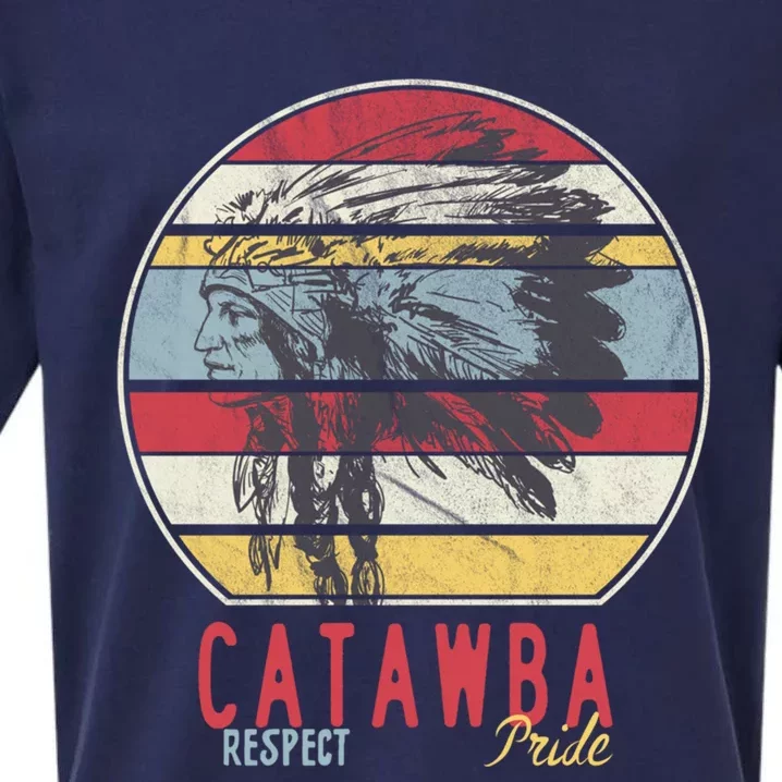 Catawba Native American Indian Tribe Respect Pride Retro Sun Gift Sueded Cloud Jersey T-Shirt