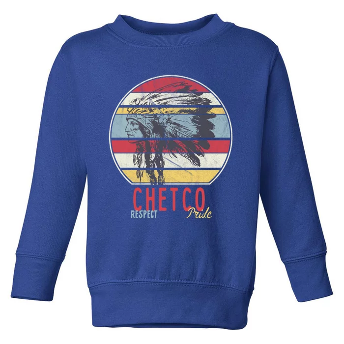 Chetco Native American Indian Tribe Respect Pride Retro Sun Gift Toddler Sweatshirt