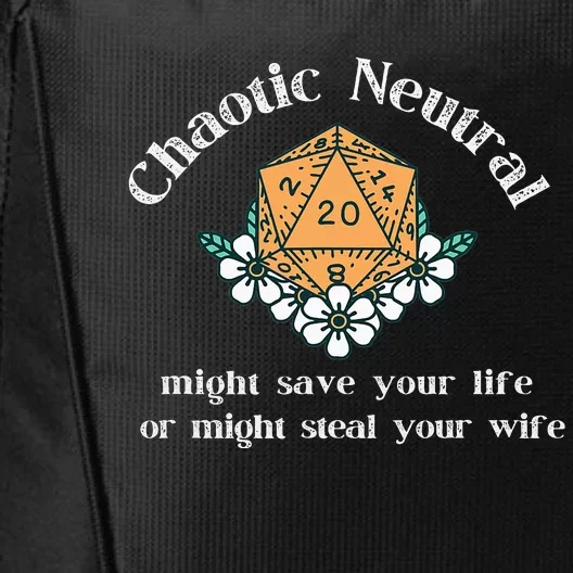 Chaotic Neutral Alignment Gamer, D20 Player City Backpack