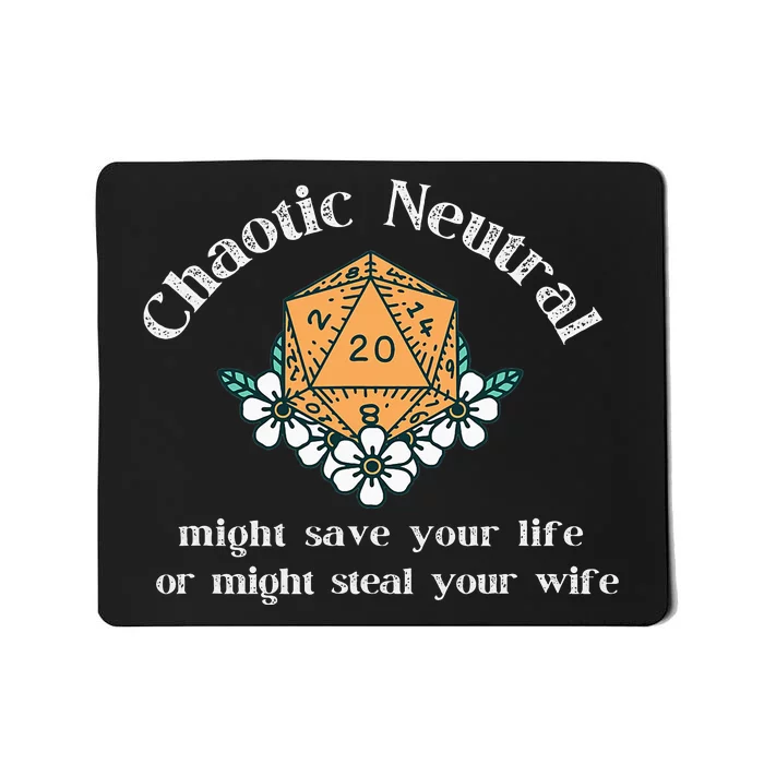 Chaotic Neutral Alignment Gamer, D20 Player Mousepad