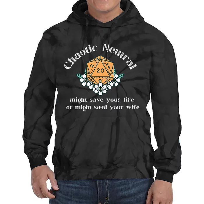 Chaotic Neutral Alignment Gamer, D20 Player Tie Dye Hoodie