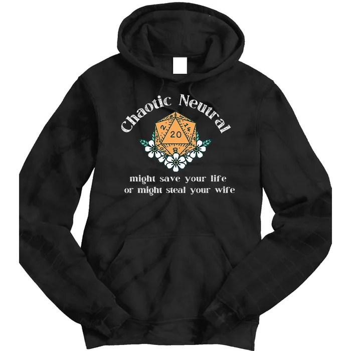 Chaotic Neutral Alignment Gamer, D20 Player Tie Dye Hoodie