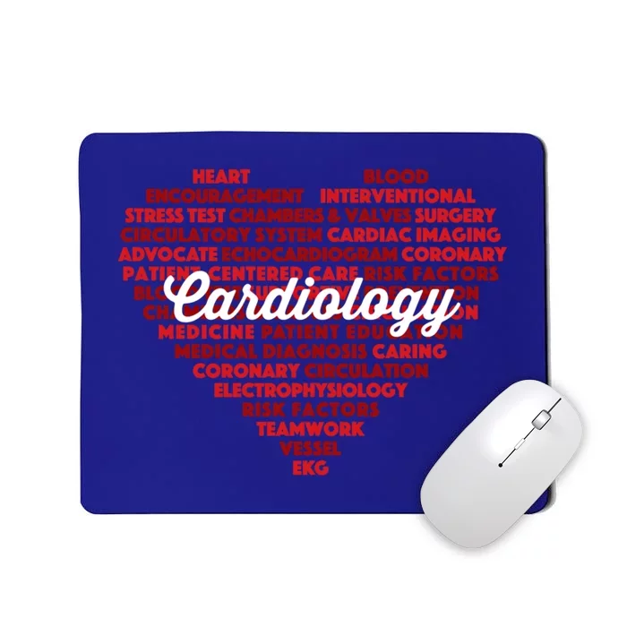 Cardiac Nurse And Cardiologist: Word Cloud Cardiology Heart Gift Mousepad