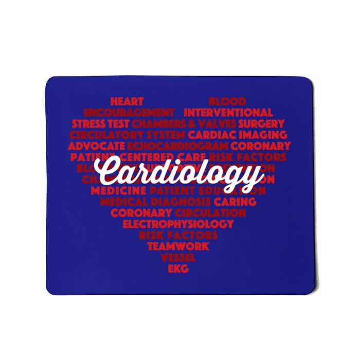 Cardiac Nurse And Cardiologist: Word Cloud Cardiology Heart Gift Mousepad