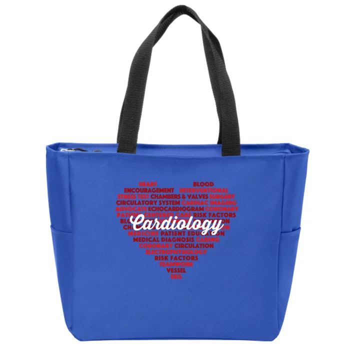 Cardiac Nurse And Cardiologist: Word Cloud Cardiology Heart Gift Zip Tote Bag