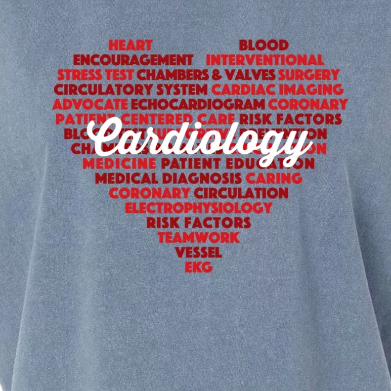 Cardiac Nurse And Cardiologist: Word Cloud Cardiology Heart Gift Garment-Dyed Women's Muscle Tee