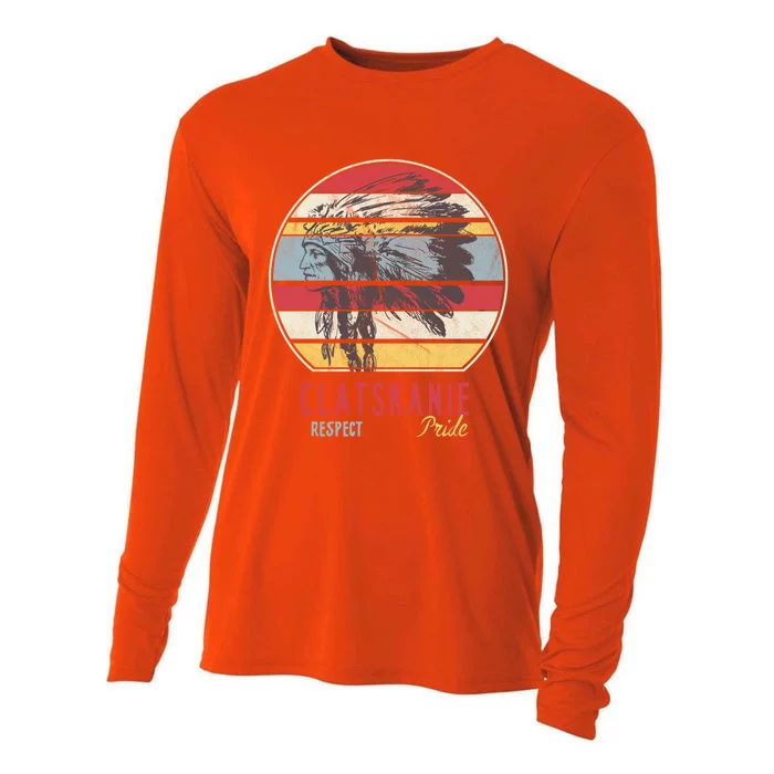 Clatskanie Native American Indian Tribe Respect Pride Retro Gift Cooling Performance Long Sleeve Crew