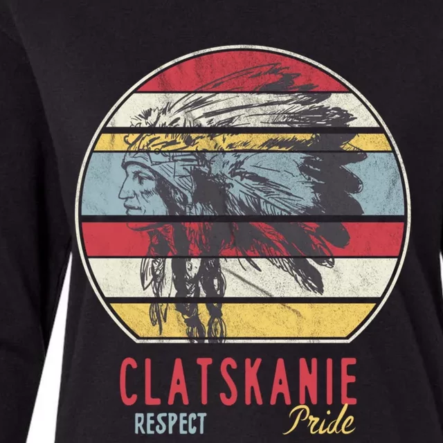 Clatskanie Native American Indian Tribe Respect Pride Retro Gift Womens Cotton Relaxed Long Sleeve T-Shirt