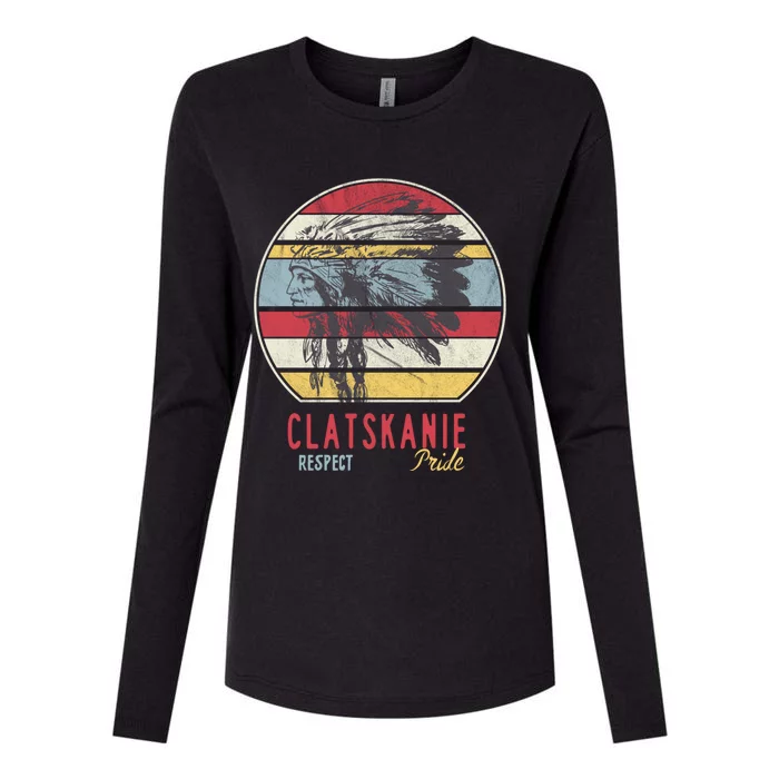 Clatskanie Native American Indian Tribe Respect Pride Retro Gift Womens Cotton Relaxed Long Sleeve T-Shirt