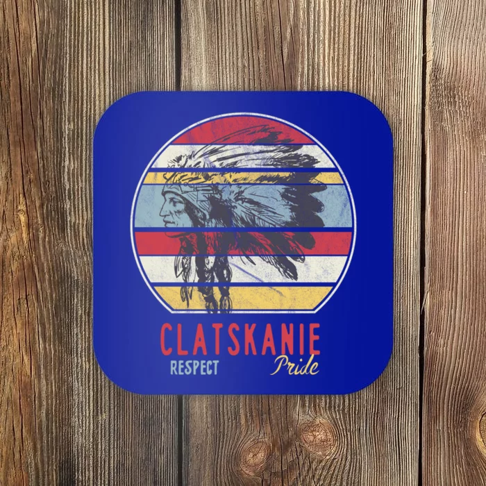 Clatskanie Native American Indian Tribe Respect Pride Retro Gift Coaster