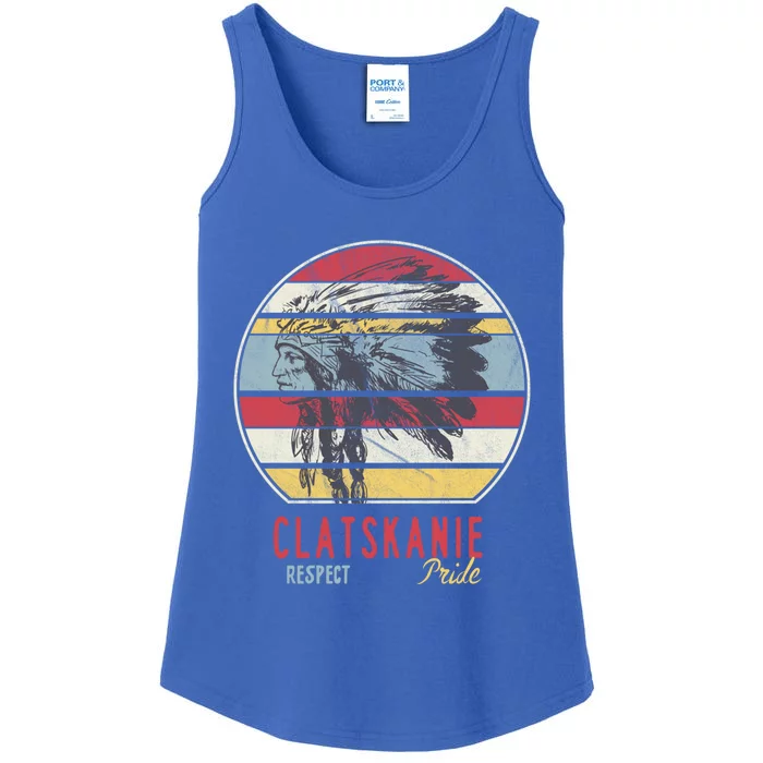 Clatskanie Native American Indian Tribe Respect Pride Retro Gift Ladies Essential Tank