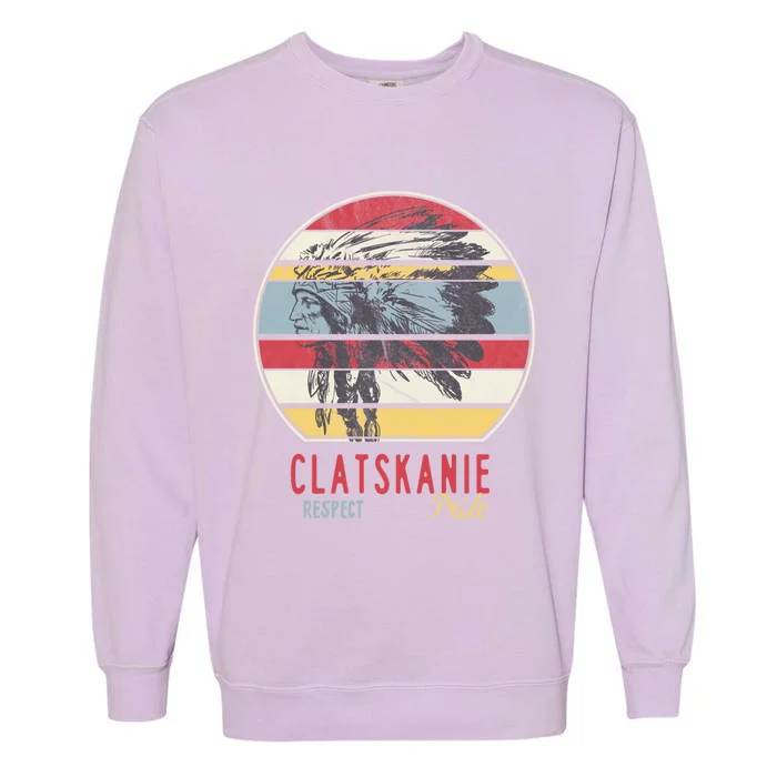 Clatskanie Native American Indian Tribe Respect Pride Retro Gift Garment-Dyed Sweatshirt