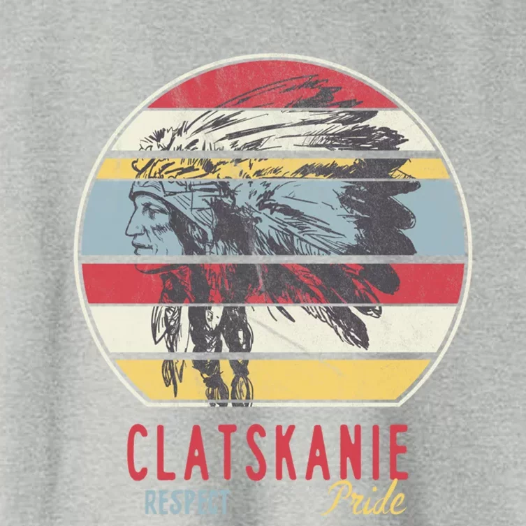 Clatskanie Native American Indian Tribe Respect Pride Retro Gift Women's Crop Top Tee