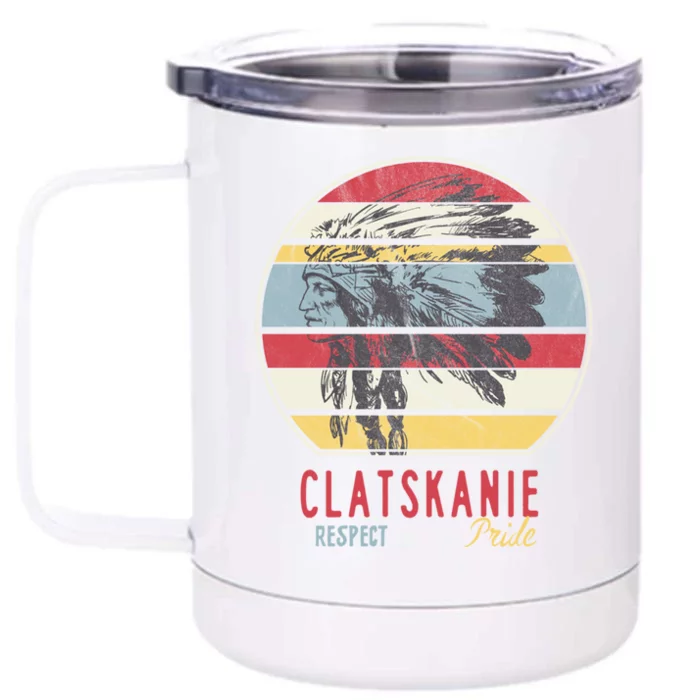 Clatskanie Native American Indian Tribe Respect Pride Retro Gift Front & Back 12oz Stainless Steel Tumbler Cup