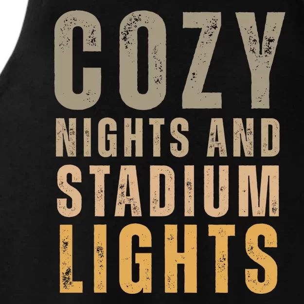 Cozy Nights And Stadium Lights Football Ladies Tri-Blend Wicking Tank