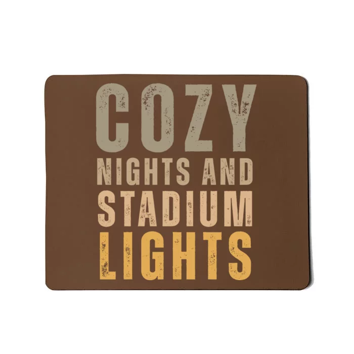 Cozy Nights And Stadium Lights Football Mousepad