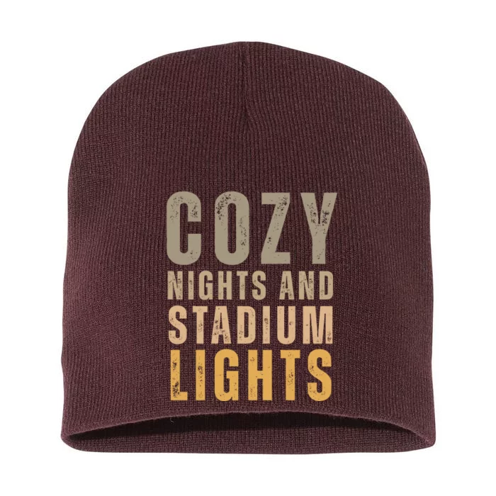 Cozy Nights And Stadium Lights Football Short Acrylic Beanie