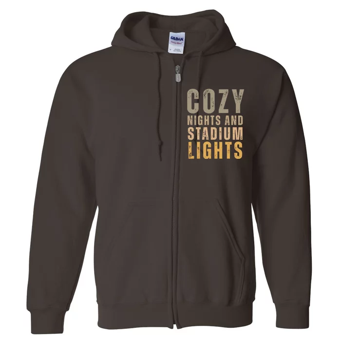 Cozy Nights And Stadium Lights Football Full Zip Hoodie