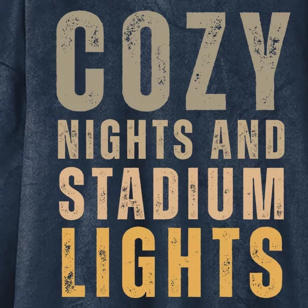 Cozy Nights And Stadium Lights Football Hooded Wearable Blanket