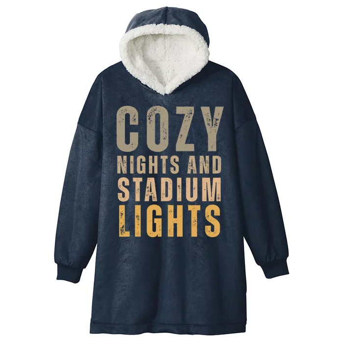 Cozy Nights And Stadium Lights Football Hooded Wearable Blanket