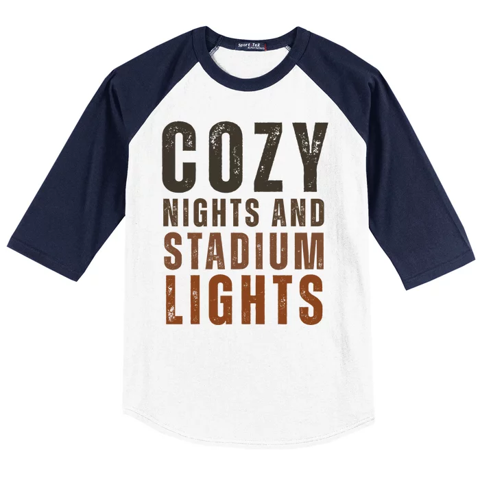 Cozy Nights And Stadium Lights Football Baseball Sleeve Shirt