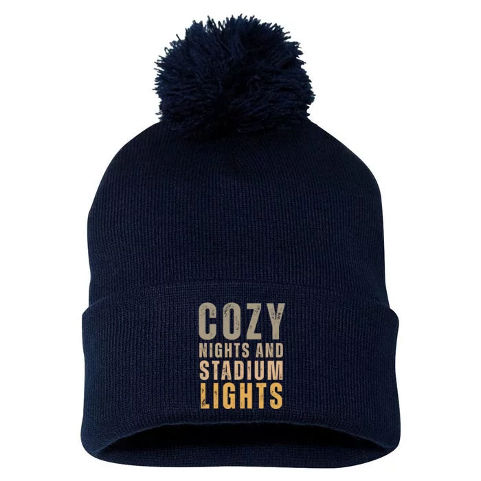 Cozy Nights And Stadium Lights Football Pom Pom 12in Knit Beanie