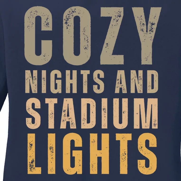 Cozy Nights And Stadium Lights Football Ladies Long Sleeve Shirt