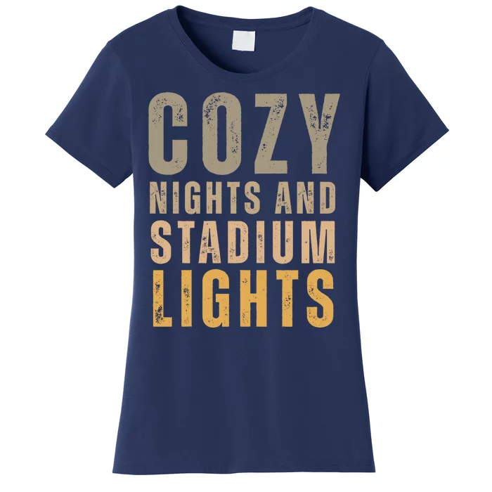 Cozy Nights And Stadium Lights Football Women's T-Shirt