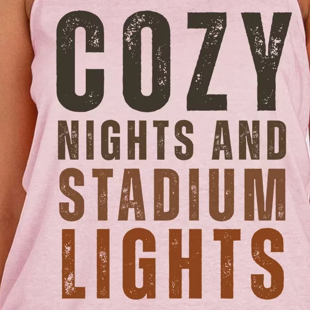 Cozy Nights And Stadium Lights Football Women's Knotted Racerback Tank