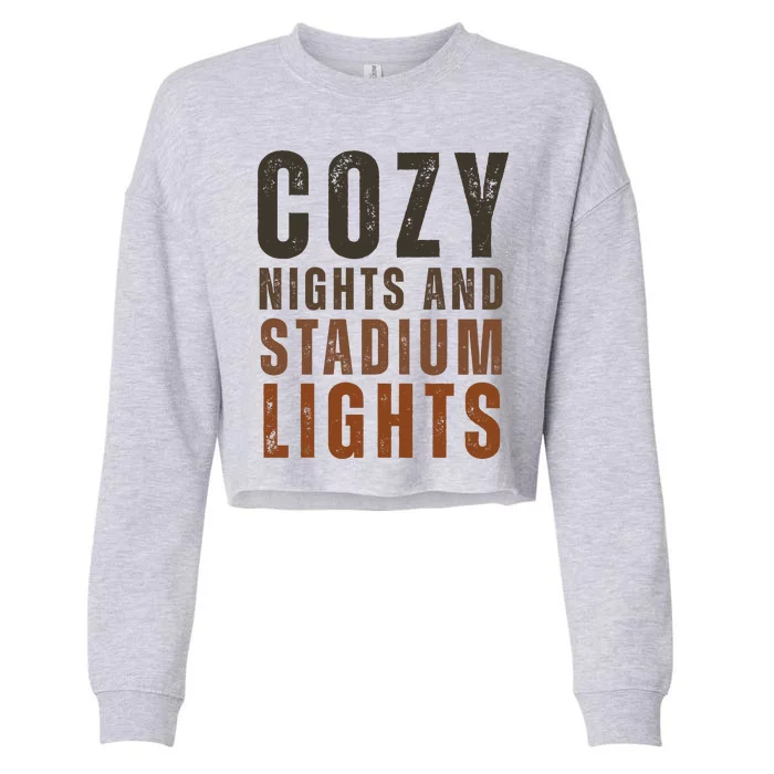 Cozy Nights And Stadium Lights Football Cropped Pullover Crew