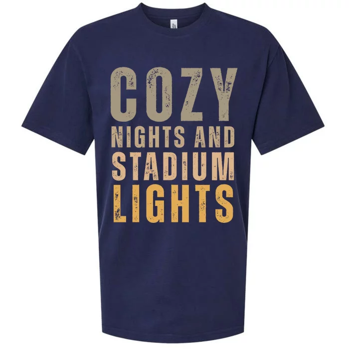 Cozy Nights And Stadium Lights Football Sueded Cloud Jersey T-Shirt