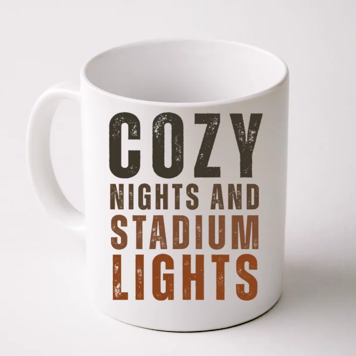 Cozy Nights And Stadium Lights Football Front & Back Coffee Mug