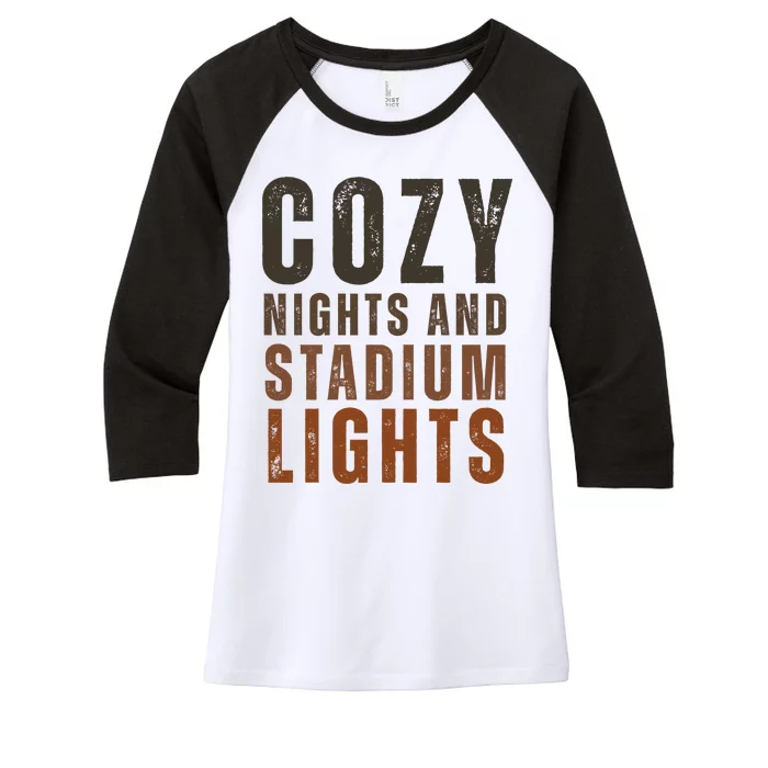 Cozy Nights And Stadium Lights Football Women's Tri-Blend 3/4-Sleeve Raglan Shirt