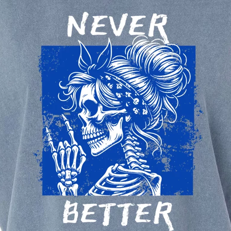 Cool Never Better Funny Skeleton Halloween Gift Garment-Dyed Women's Muscle Tee